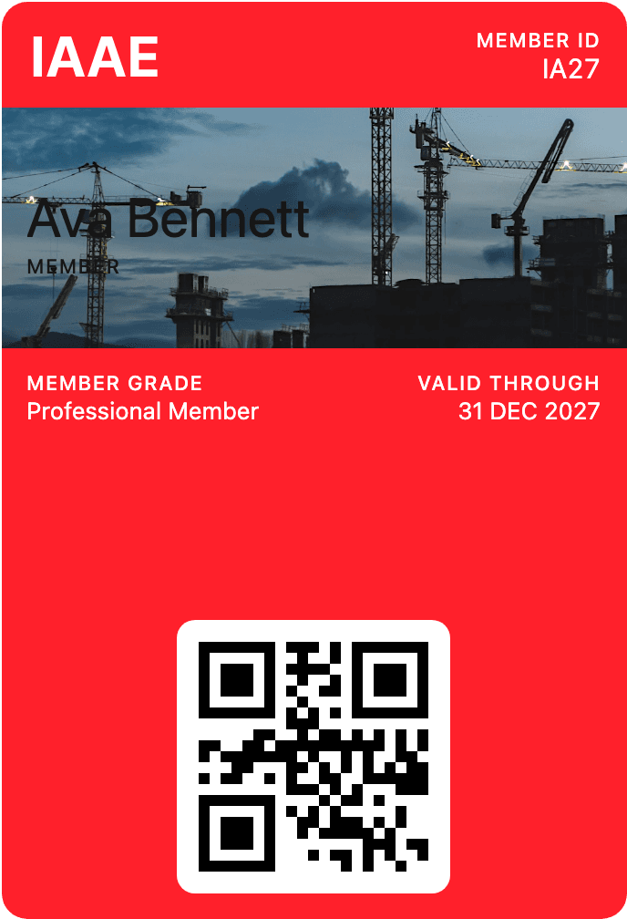 IAAE digital membership card